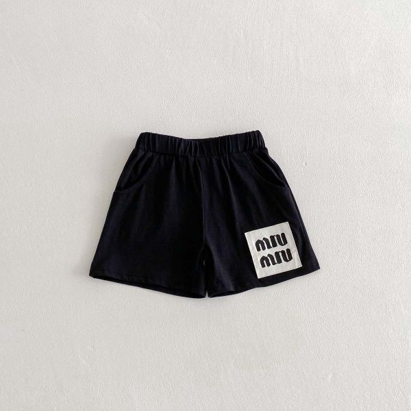 百搭款春夏棉質/牛仔字母布標短褲 