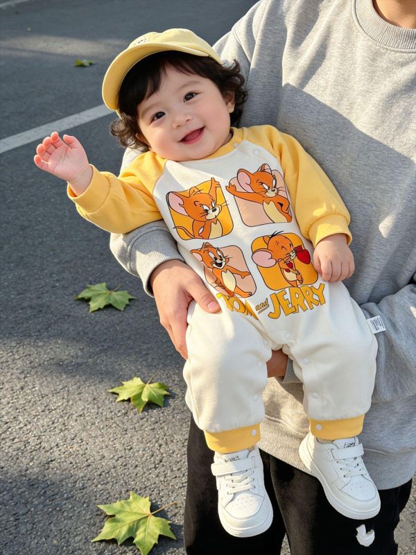 傑利鼠與湯姆貓印花拼袖連身裝 