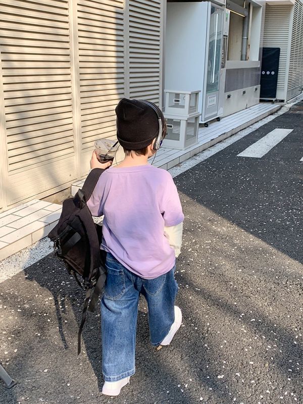 假兩件式星球印花上衣 