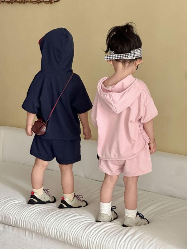 復古汽車印花連帽上衣套裝 