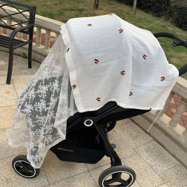 Ins嬰兒推車透氣遮陽布 