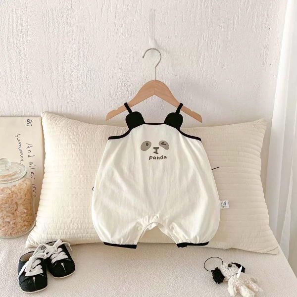 可愛小熊印花細肩連身裝 