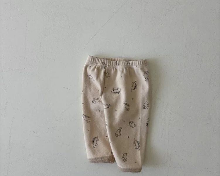 恐龍印花撞色口袋長褲 