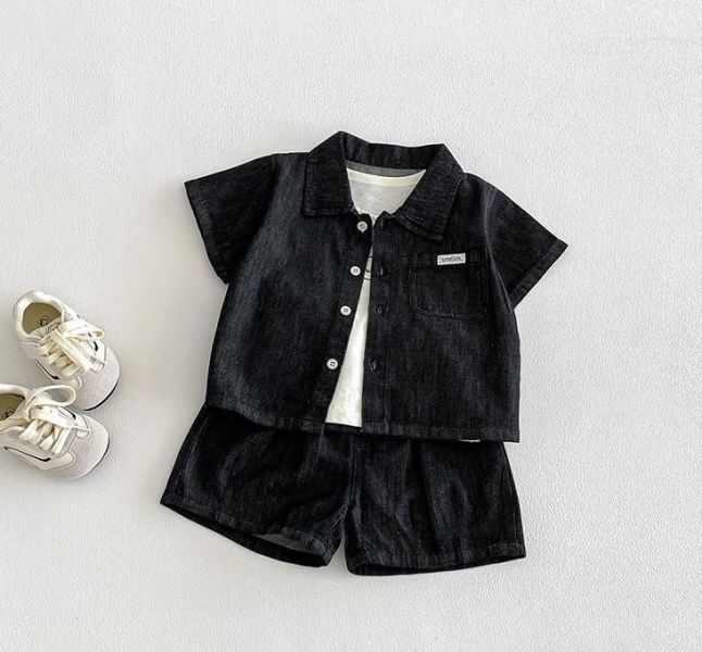 好會穿!!素色牛仔開釦兩件套/背心 