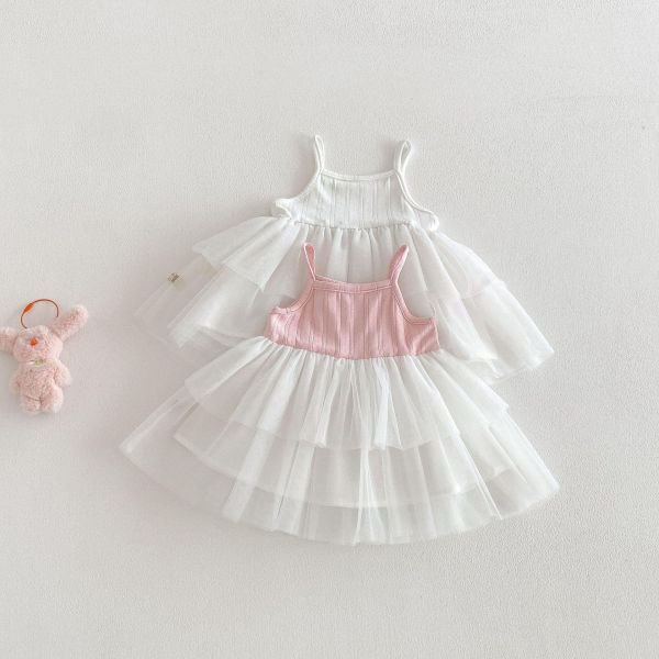 卡通塗鴉背心網紗公主裙 