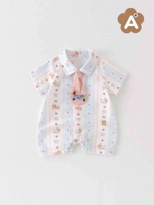 男童夏季領帶翻領連身裝(3款) 