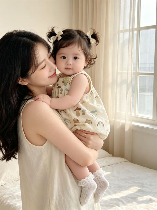 Ins風可愛小蘑菇無袖背帶包屁衣 