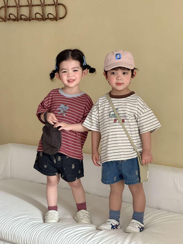 大象印花條紋寬鬆上衣 