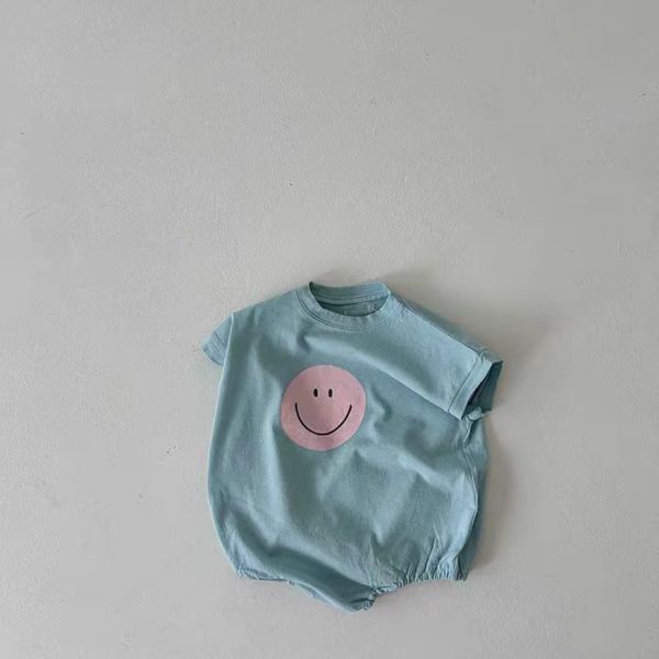 撞色笑臉可愛印花包屁衣 
