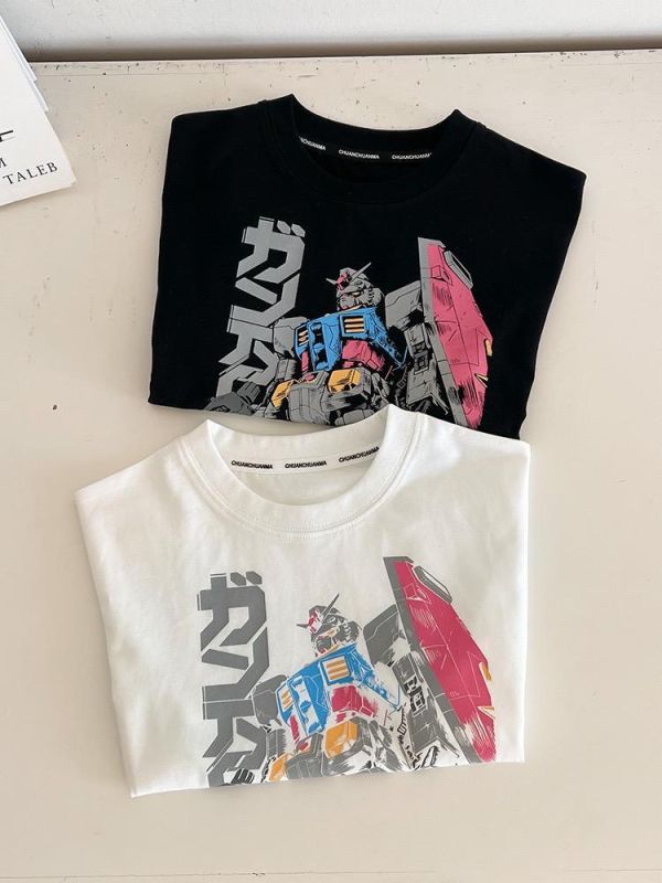 帥氣鋼鐵機器人印花T恤上衣 