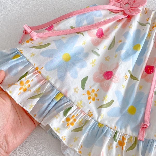 滿印碎花小花背帶包屁裙 