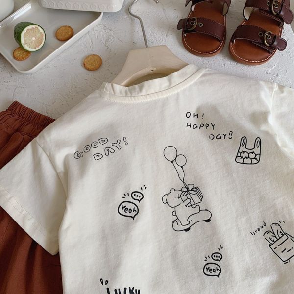 黑白塗鴉印花休閒上衣 