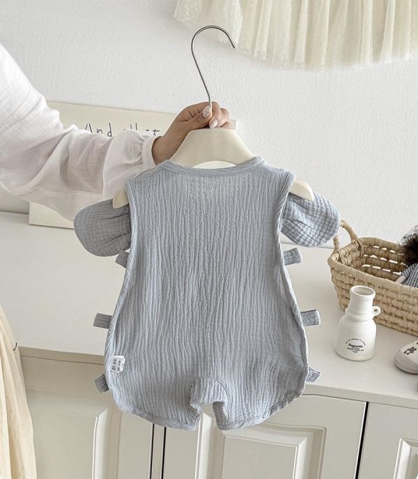 可愛大象紗布棉側鏤空琵琶衣 