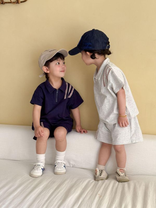 運動風polo斜紋兩件式套裝 