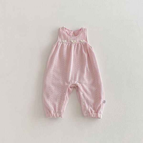 兩件式碎花兔耳上衣+愛心背帶連身裝 