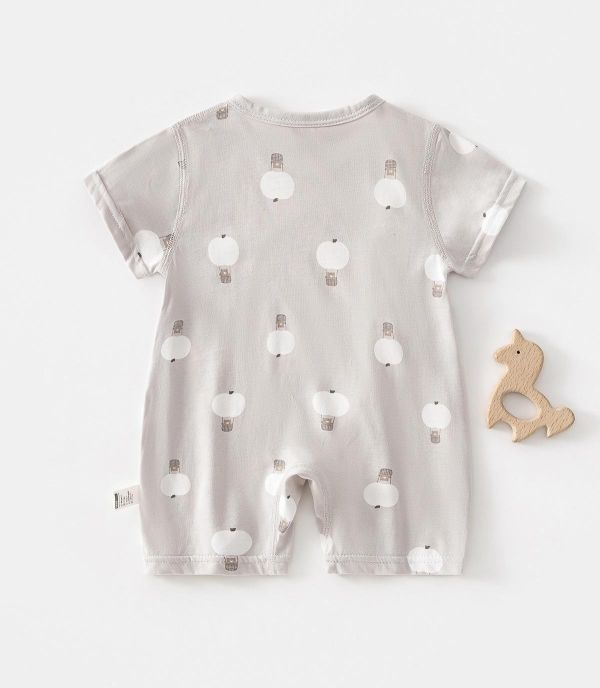 新生兒側開夏季可愛連身裝 