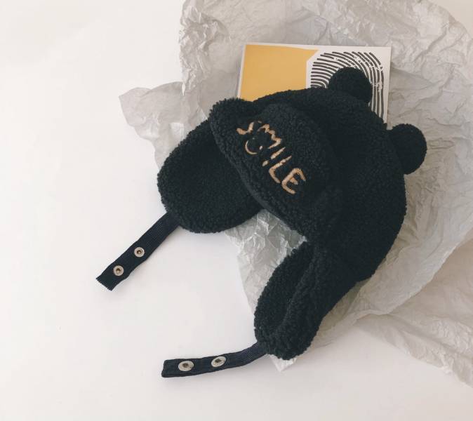 韓-泰迪絨毛刺繡雷鋒帽 