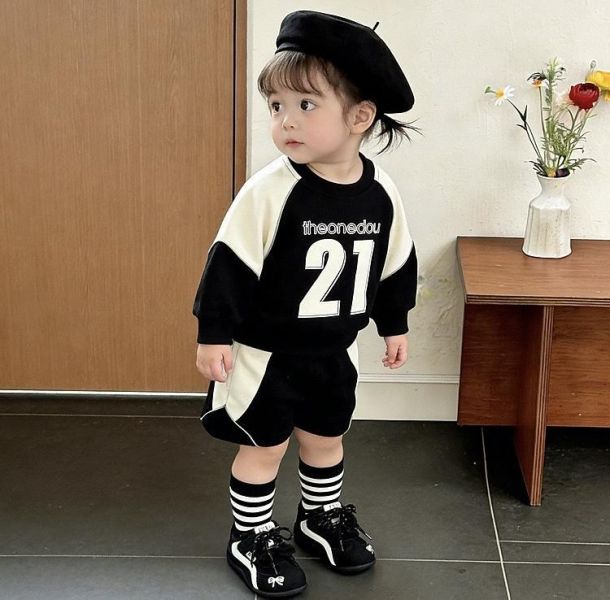 酷帥運動風21撞色兩件套套裝 