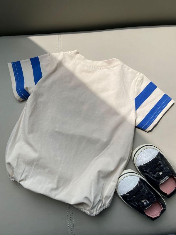 運動風25字母撞色包屁衣 