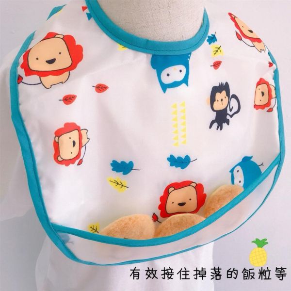 防水防油防髒副食品吃飯圍兜(一套三入) 