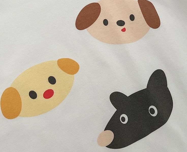 可愛動物印花撞色拚袖連身裝 