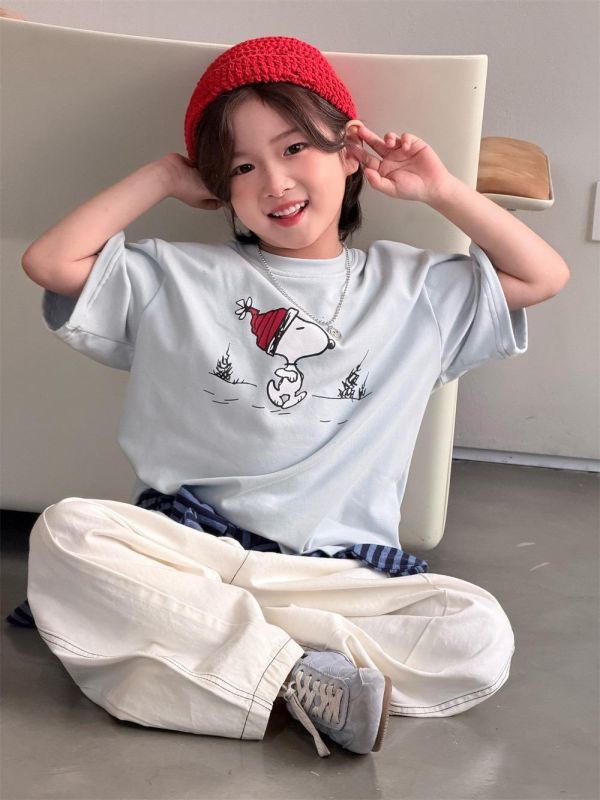 可愛卡通史努比印花T恤上衣 