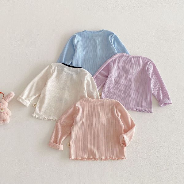 撞色蝴蝶結彈力素色上衣 