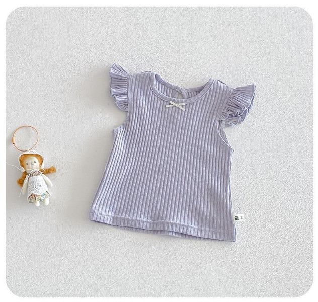 飛袖螺紋上衣+碎花吊帶蘿蔔褲 