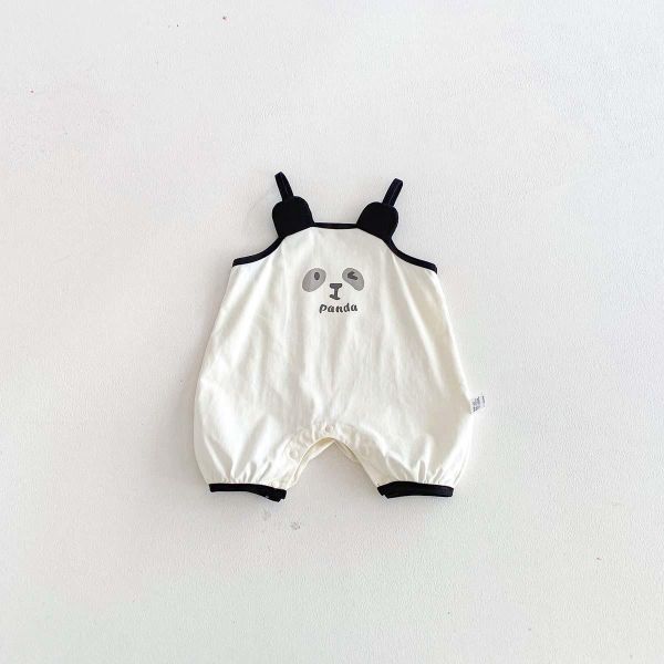 可愛小熊印花細肩連身裝 