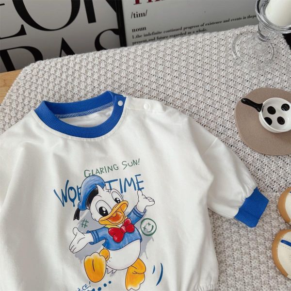 Q版唐老鴨印花棉質包屁衣 