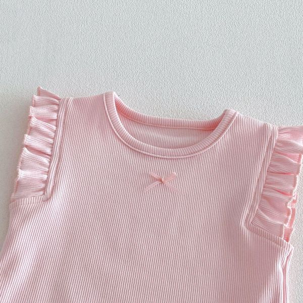 素色木耳邊打底背心 