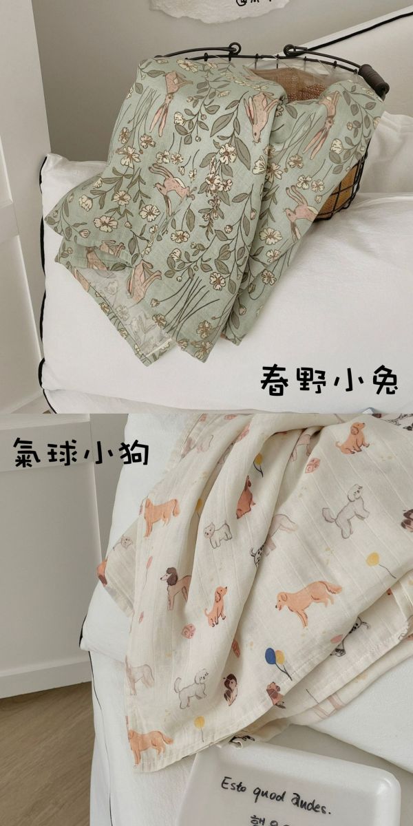 夏季竹節棉透氣雙層超薄款蓋毯 