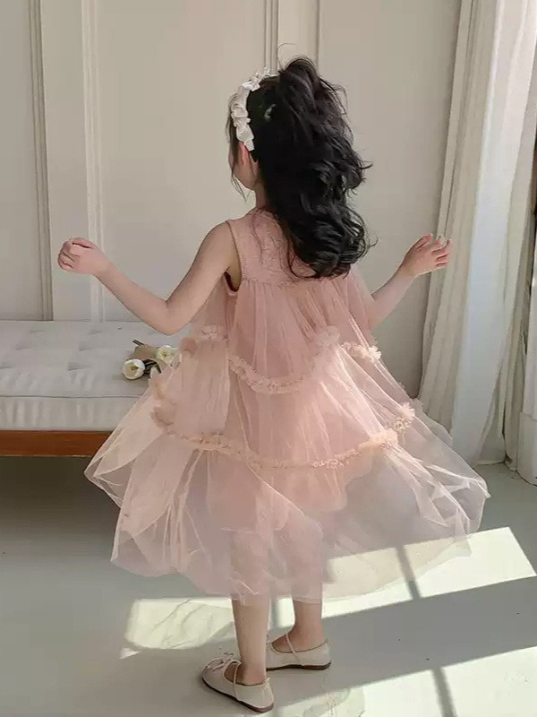 女童公主網紗連身蛋糕裙 