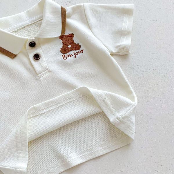 男女童小熊polo上衣+短褲/百褶裙 