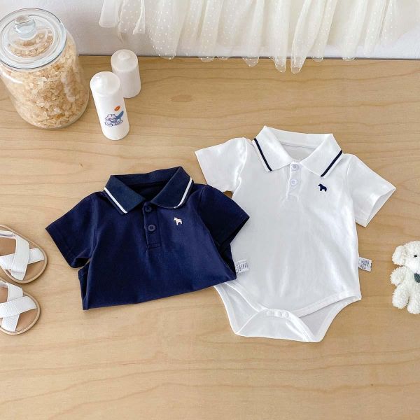 Polo翻領小馬刺繡包屁衣 