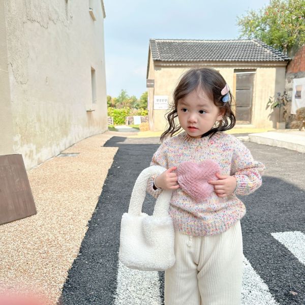 混織毛絨愛心甜系上衣 