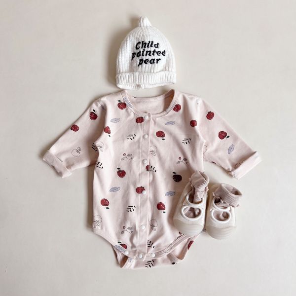 純棉開釦卡通印花包屁衣 