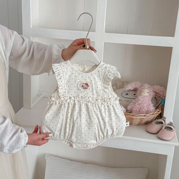 木耳邊貓咪點點包屁衣 