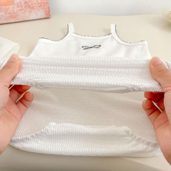 小香風簡約蝴蝶結細肩包屁衣 