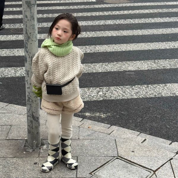 羊羔絨明線女童短褲(2色) 
