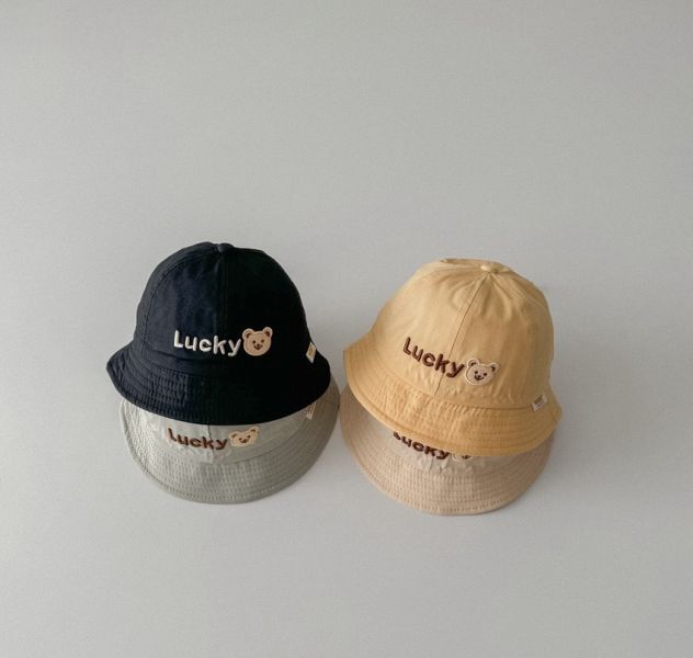Lucky小熊透氣大帽沿漁夫盆帽 