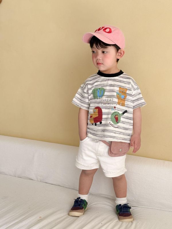 素色卷邊不修邊休閒短褲 