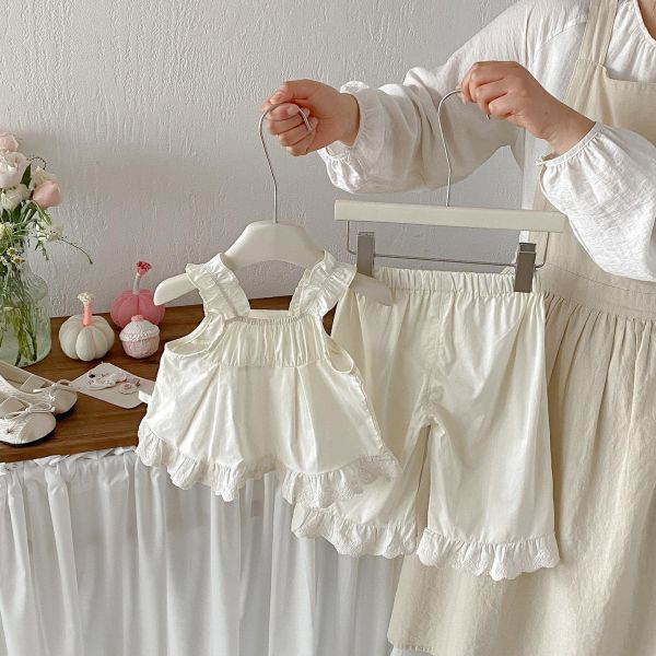 氣質花邊蕾絲拼接背心兩件式套裝 