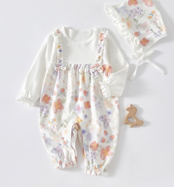 甜美蝴蝶假兩件包屁衣/連身裝/套裝 