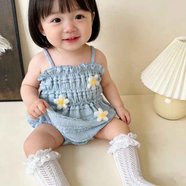 小清新立體小花鬆緊包屁衣 