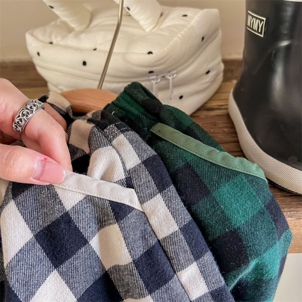 鬆緊時尚格紋休閒哈倫褲 