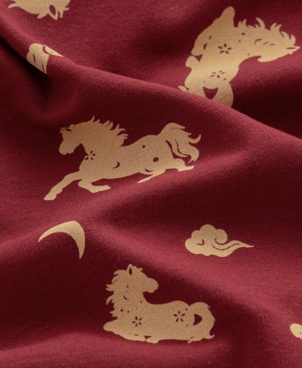 新生兒滿版小馬側開反包手連身裝 