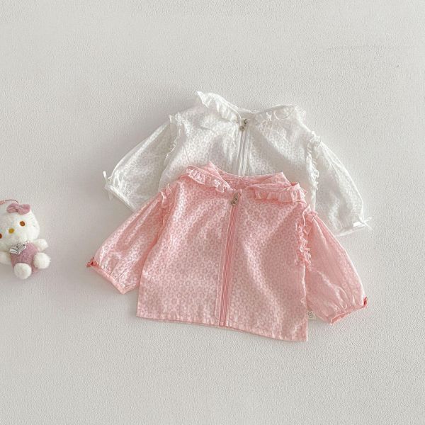 滿版小花木耳邊連帽透氣外套 