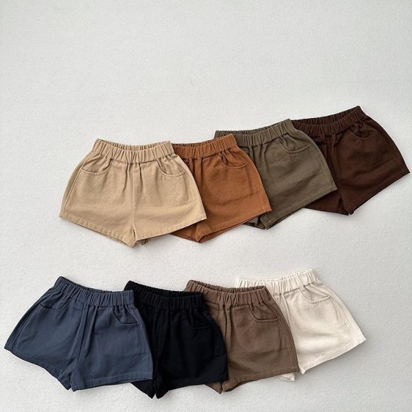 基礎百搭素色鬆緊休閒短褲 