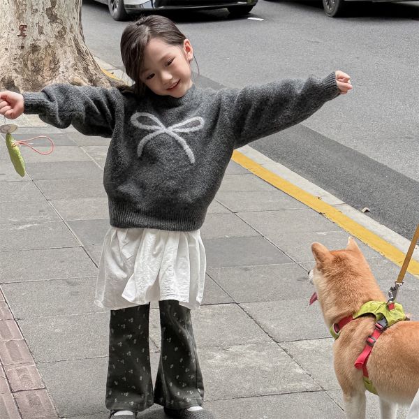 荷葉邊造型素色/碎花喇叭褲 